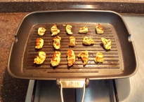 Grilled Chicken Chunks being grilled - Indian Curry Shack